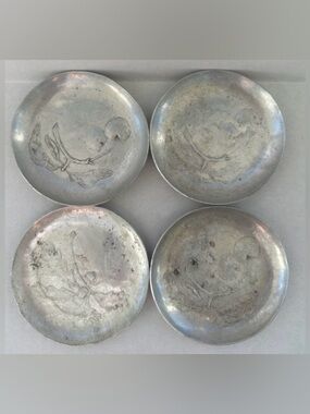 Set of Four Vintage Wendell August Forge Aluminum Trinket Dishes or Coaster